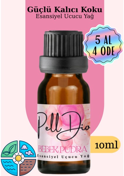 Bebek Pudrası Esansiyel Uçucu Yağ, Buhurdanlık Yağı, Difüzör Esansı, Oda Kokusu 10ML