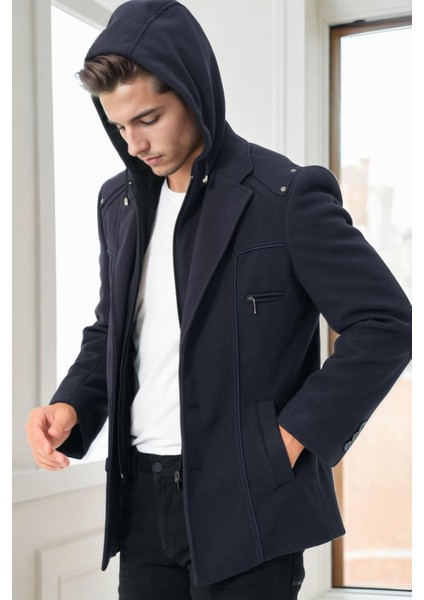 K9532 Dewberry Erkek Kaban-Lacivert