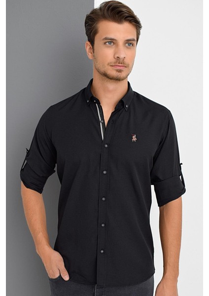 G974 Dewberry Erkek Gömlek-Siyah modelleri