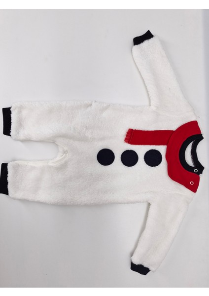 Unisex Ekru Welsoft Kardan Adam Kostüm Tulum 3-6 Ay