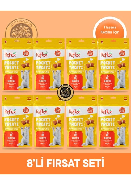 Plus Pocket Treats Hassas Kediler Için Kedi Maması 8'li Süper Fırsat Set 8X60 gr fiyatları