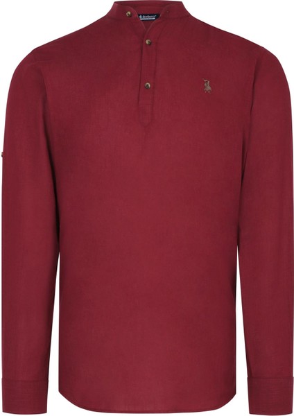 G983 Dewberry Hakim Yaka Erkek Gömlek-Bordo