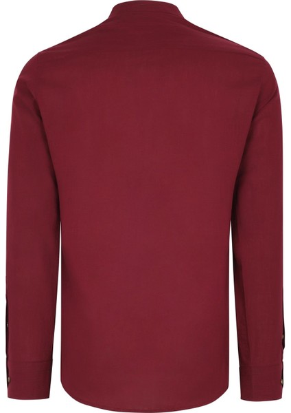 G983 Dewberry Hakim Yaka Erkek Gömlek-Bordo fiyatları