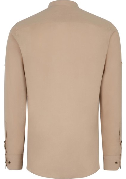 G983 Dewberry Hakim Yaka Erkek Gömlek-Bej fiyatları