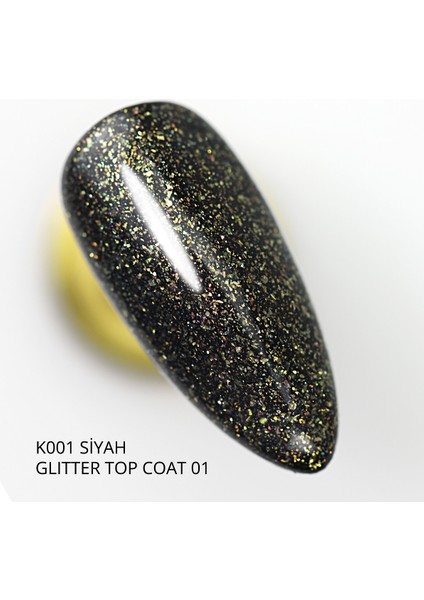 Glitter Top Coat 01 Kalıcı Oje İçin, Altın Simli, 9 ml indirimleri