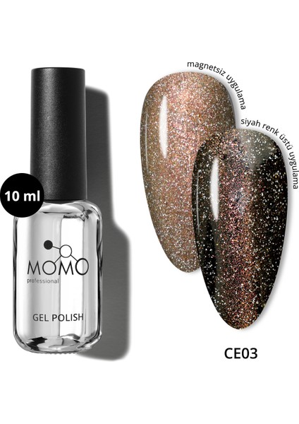 Kristal Kedi Gözü Kalıcı Oje CE03, Yarı Şeffaf, Bronz, 10 ml