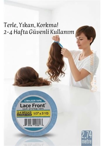 Protez Saç Bandı - 2-4 Haftalık Peruk Bandı Walker Tape Lace Front 1cmx2.75 Metre