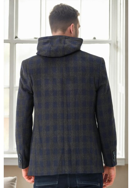 K9532 Dewberry Erkek Kaban-Ekose-Lacivert fiyatları