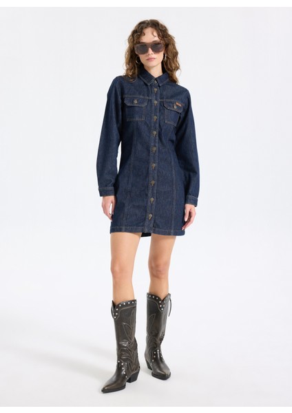 Mavi Kadın Yıkamalı Denim Elbise J5WL-ELB7124 fiyatları