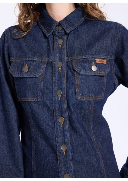 Mavi Kadın Yıkamalı Denim Elbise J5WL-ELB7124