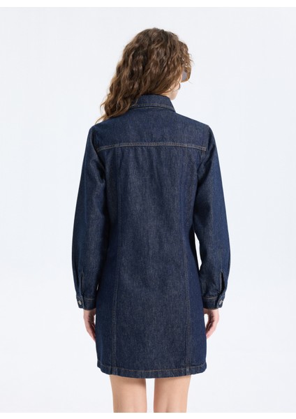 Mavi Kadın Yıkamalı Denim Elbise J5WL-ELB7124