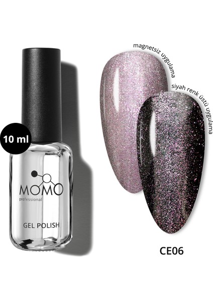 Kristal Kedi Gözü Kalıcı Oje CE06, Yarı Şeffaf, Lila 10 ml