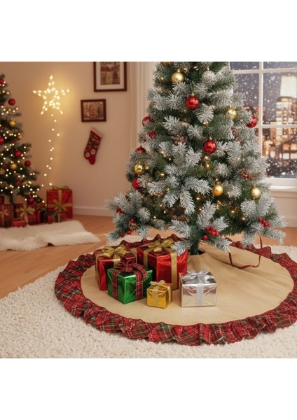 Yılbaşı Ekoseli Çam Ağacı Örtüsü 90 cm fiyatları