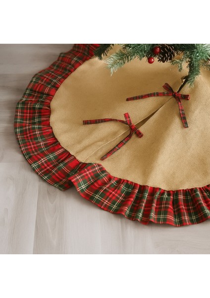 Yılbaşı Ekoseli Çam Ağacı Örtüsü Noel Eteği 130 Cm modelleri