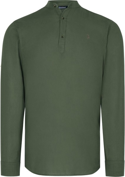 G983 Dewberry Hakim Yaka Erkek Gömlek-Haki