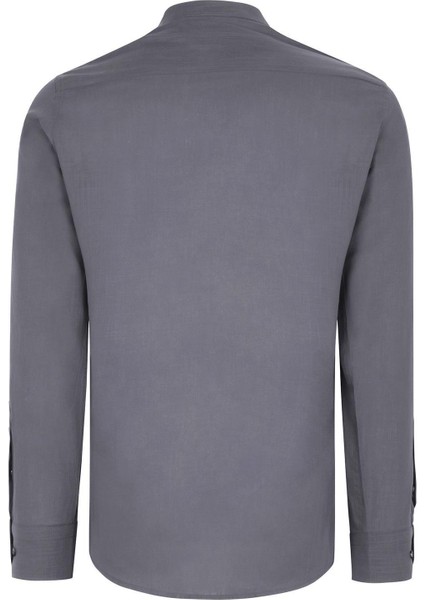 G983 Dewberry Hakim Yaka Erkek Gömlek-Antrasit fiyatları