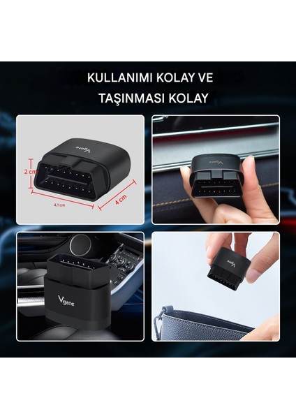 Pro 2s Bluetooth 5.2 O b d 2 Araç Tarama Aracı, Iphone, Android ve Windows Için indirimleri