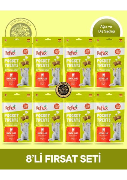 Plus Pocket Treats Ağız ve Diş Sağlığı Kedi Maması 8'li Süper Fırsat Set 8X60 gr fiyatları