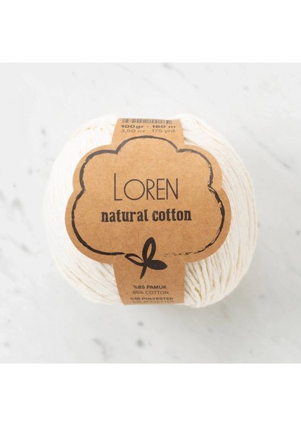Loren Natural Cotton Krem El Örgü Ipi - R083 - 33897