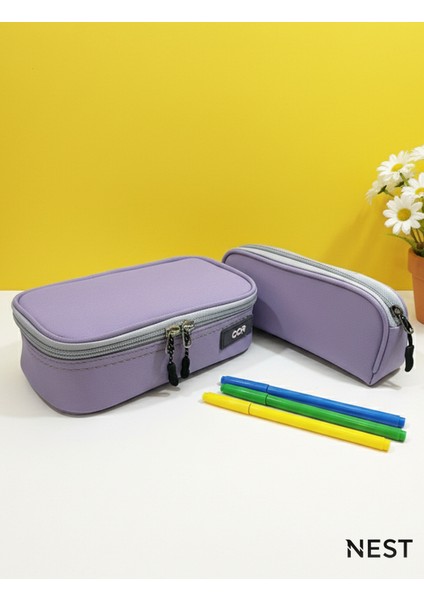 Lüks Ccr Kalemlik Hediyeli Ikili Lila Kombin