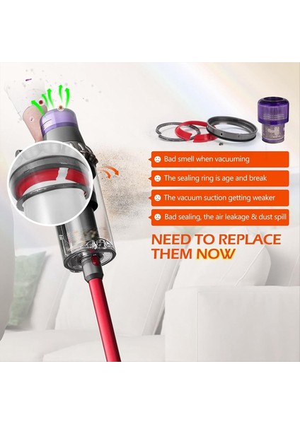 Dyson V11 Elektrikli Süpürge Toz Haznesi Sızdırmazlık Halkalarının Değiştirilmesi (Yurt Dışından) modelleri