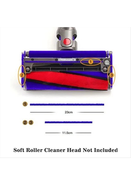 Dyson Elektrikli Süpürge Başlığı Için Yumuşak Peluş Şeritler + Ön Silindir ve Aks (Yurt Dışından) fiyatları