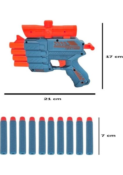 Nişancı Dart Atan 4 Ağızlı Sünger Mermili Oyuncak Silah 21 cm fiyatları