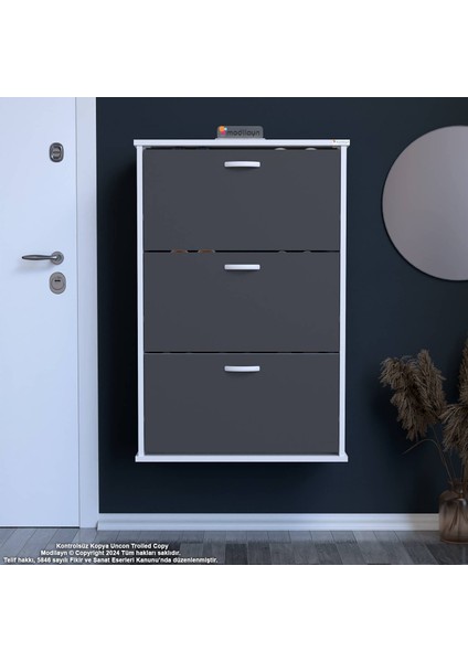 Varbi Asma Antre 72 x 115 X26 Cm’lik 3 Düşer Kapak 6 Göz Bölmeli Ayakkabılık modelleri