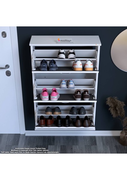 Varbi Asma Antre 72 x 115 X26 Cm’lik 3 Düşer Kapak 6 Göz Bölmeli Ayakkabılık indirimleri