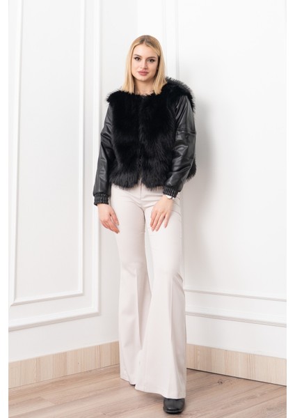 Urban Luxe Deri Kollu Peluş Kaban 2606
