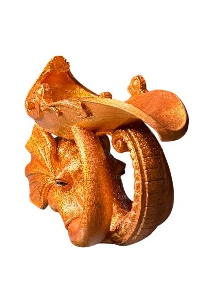 Fil Figürlü Şişe Standı - El Işçiliği ile Boyama (Bakır)