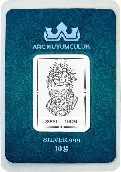 999 Ayar Gümüş ile Üretilmiş Van Gogh Temalı Hediyeye Özel 10 Gram Gümüş Külçesi-771