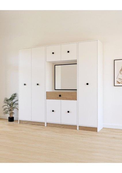 Beyaz Modern Makyaj Masası – Çekmeceli ve Aynalı