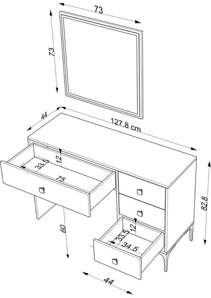 Beyaz Modern Makyaj Masası – Çekmeceli ve Aynalı indirimleri