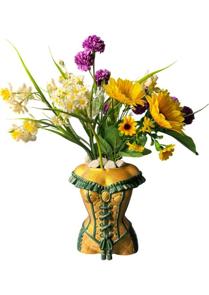 Kadın Büstü Figürlü Dekoratif Vazo Model 2 – El Boyaması – Sanatsal Ev ve Ofis Dekoru