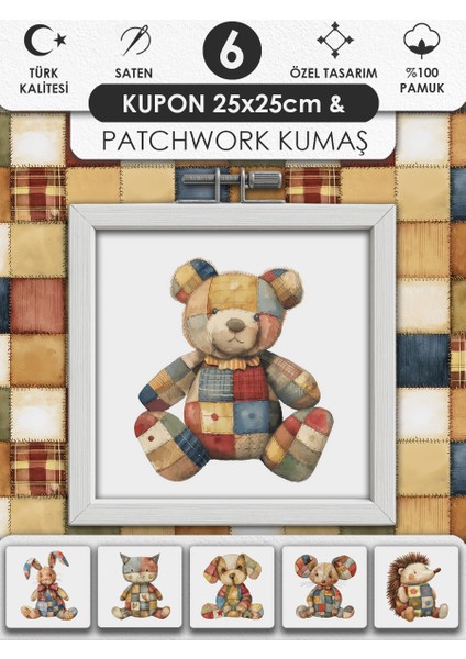 Patchwork Kumaş Seti – Dikiş ve Hobi Için %100 Pamuk Desenli Kumaş Kuponları