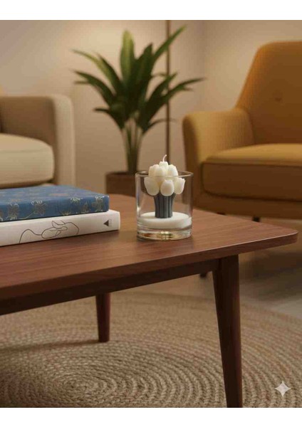 El Yapımı Lale Buketi Bardak Mum – Dekoratif Doğal Soya Mum fiyatları