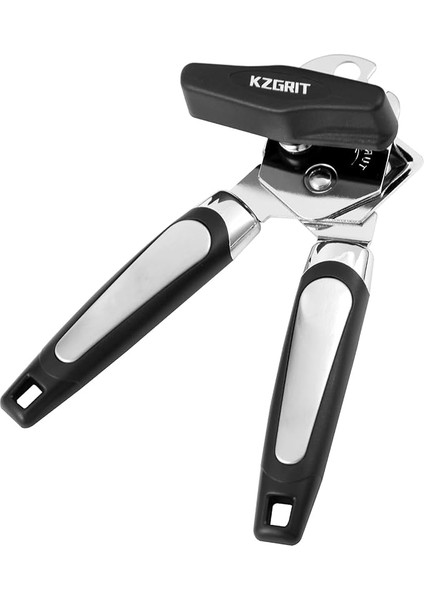 Manuel Konserve Açacağı, Gıdaya Uygun Paslanmaz Çelik, Pürüzsüz Kenar, Teneke Kapak Kavanoz Şişe Kapağı Açacakları Kaymaz Saplı ve Artrit Yaşlılar Için Ergonomik Dönüş Topuzu (Siyah)