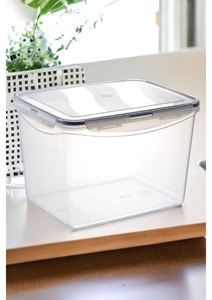 Home Kilitli Geniş Saklama Kabı 10 Litre Contalı Hava Sızdırmaz Saklama Kabı Şeffaf 20 cm Şeffaf modelleri