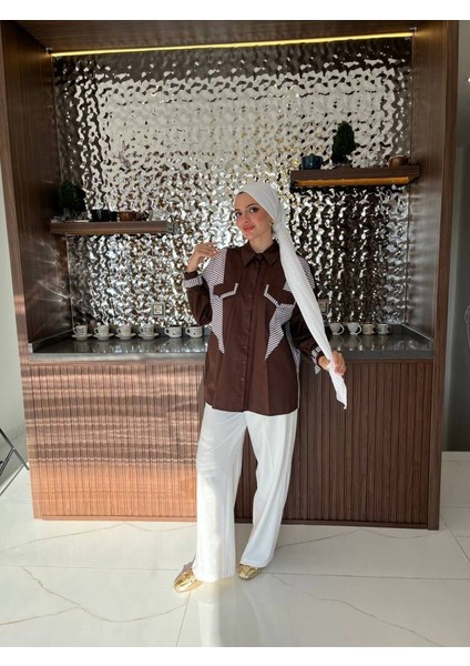 Parça Detaylı Cep Aksesurlı Simetrik Kesim Oversize Basıc Gömlek GMK16046 indirimleri