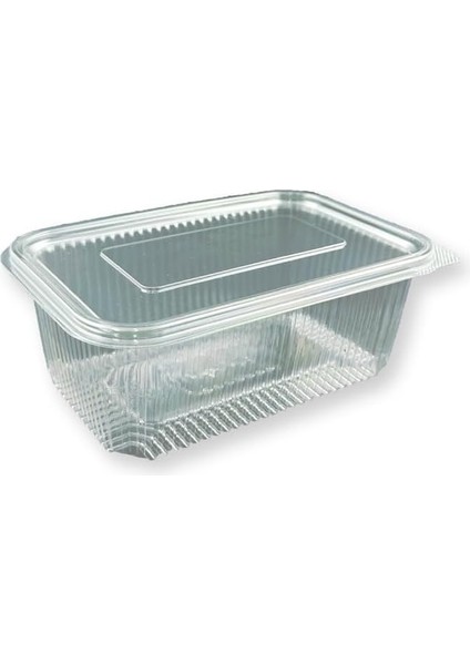 Sızdırmaz Kap 1kg cc Kullan At Tek Kullanımlık Plastik Kapaklı Kase 100 Adet