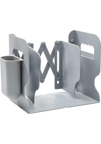 Geri Çekilebilir Kitap Ayracı Raflar Kitaplık ile Kalem Tutucu, Görev Metal Tutucu Masaüstü Organizatör Depolama (Yurt Dışından)