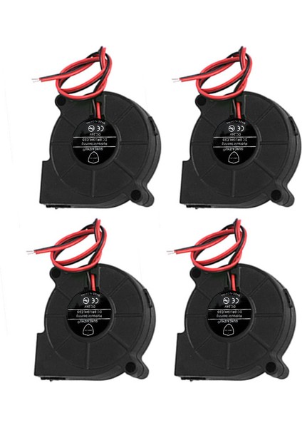 50 mm Üfleyici 24 Volt 5015 Çift Bilyalı Rulmanlı 50 x 15 mm Turboşarjlı Fırçasız- Hızlı (4'lü Paket) (Yurt Dışından)