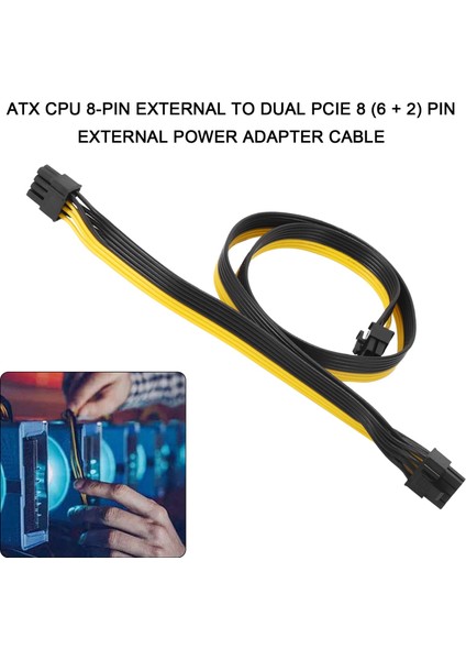 Atx Cpu 8 Pin Erkek - Çift Pcıe 8(6+2) Pin Erkek Güç Adaptörü Kablosu, Yalnızca Modüler Güç Kaynağı Için, 60CM+20CM (Yurt Dışından) fiyatları