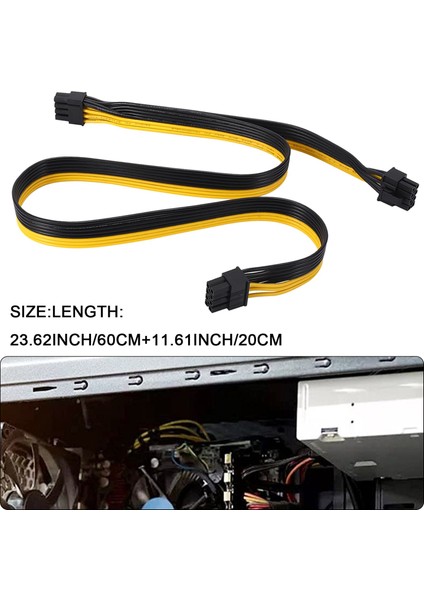 Atx Cpu 8 Pin Erkek - Çift Pcıe 8(6+2) Pin Erkek Güç Adaptörü Kablosu, Yalnızca Modüler Güç Kaynağı Için, 60CM+20CM (Yurt Dışından) modelleri