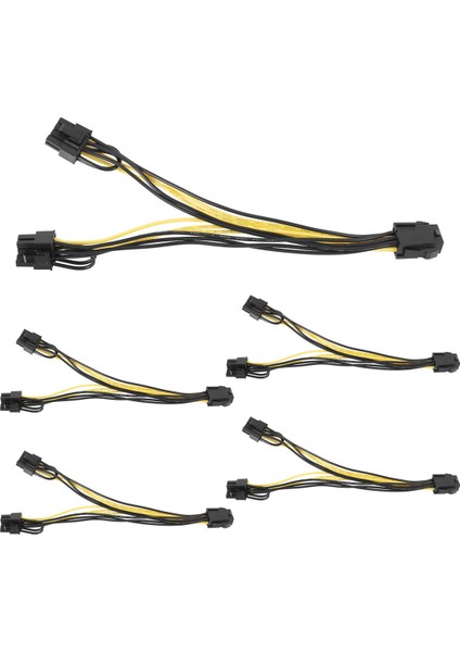5 Adet Pcı-E 6-Pin - Çift 6 + 2-Pin Güç Splitter Kablosu Görüntü Kartı Pcıe Pcı Express 6pin - Çift 8pin Güç Kablosu (Yurt Dışından) fiyatları