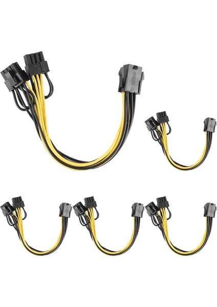 5 Adet Pcı-E 6-Pin - Çift 6 + 2-Pin Güç Splitter Kablosu Görüntü Kartı Pcıe Pcı Express 6pin - Çift 8pin Güç Kablosu (Yurt Dışından) modelleri