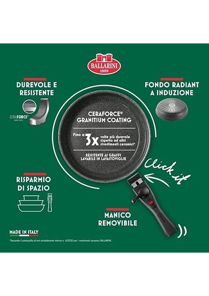 Torre Kızartma Tavası, 24 Cm, Seramik Kaplama, Indüksiyonlu Ocaklara Uygun, Çıkarılabilir Sap, Alüminyum fiyatları