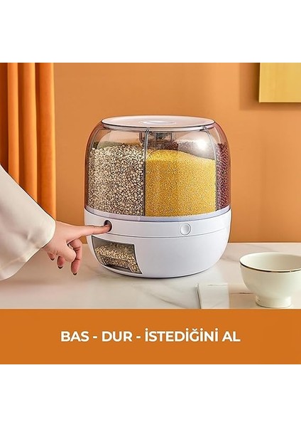Bakliyat Organizeri, Bakliyat Saklama Kabı, 6 kg Kapasiteli Styles Gıda ve Bakliyat Saklama Kabı 6 Gözlü (6kg) fırsatları