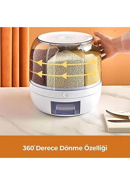 Bakliyat Organizeri, Bakliyat Saklama Kabı, 6 kg Kapasiteli Styles Gıda ve Bakliyat Saklama Kabı 6 Gözlü (6kg) indirimleri